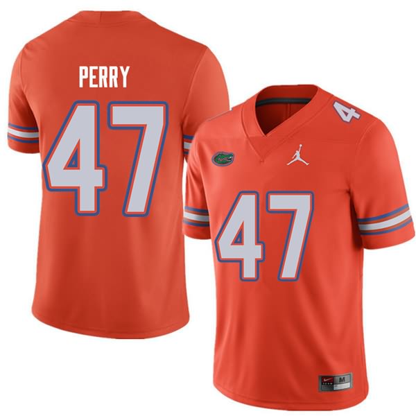 Men's NCAA Florida Gators Austin Perry #47 Stitched Authentic Jordan Brand Orange College Football Jersey CUS7565QT